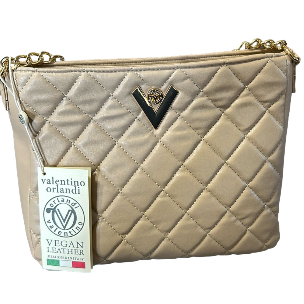 Valentino Orlandi Taupe Crossbody Handbag